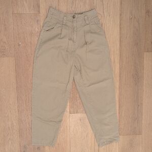 Topshop Women's Pleated Tan Trousers